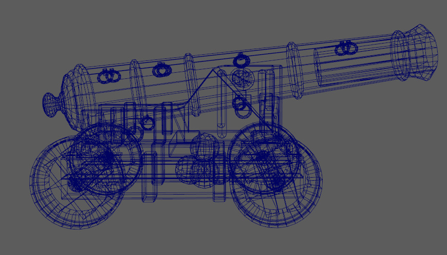artillery Low-poly 3D model_2
