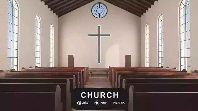 Church  Low-poly 3D model