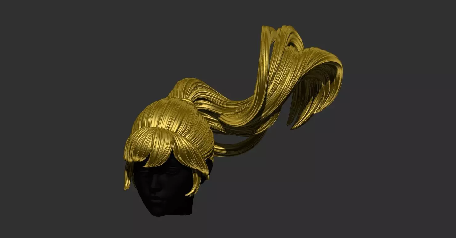 Stylized Hair v5 3D print model