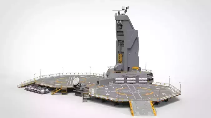 sci-fi Helipad 3D model