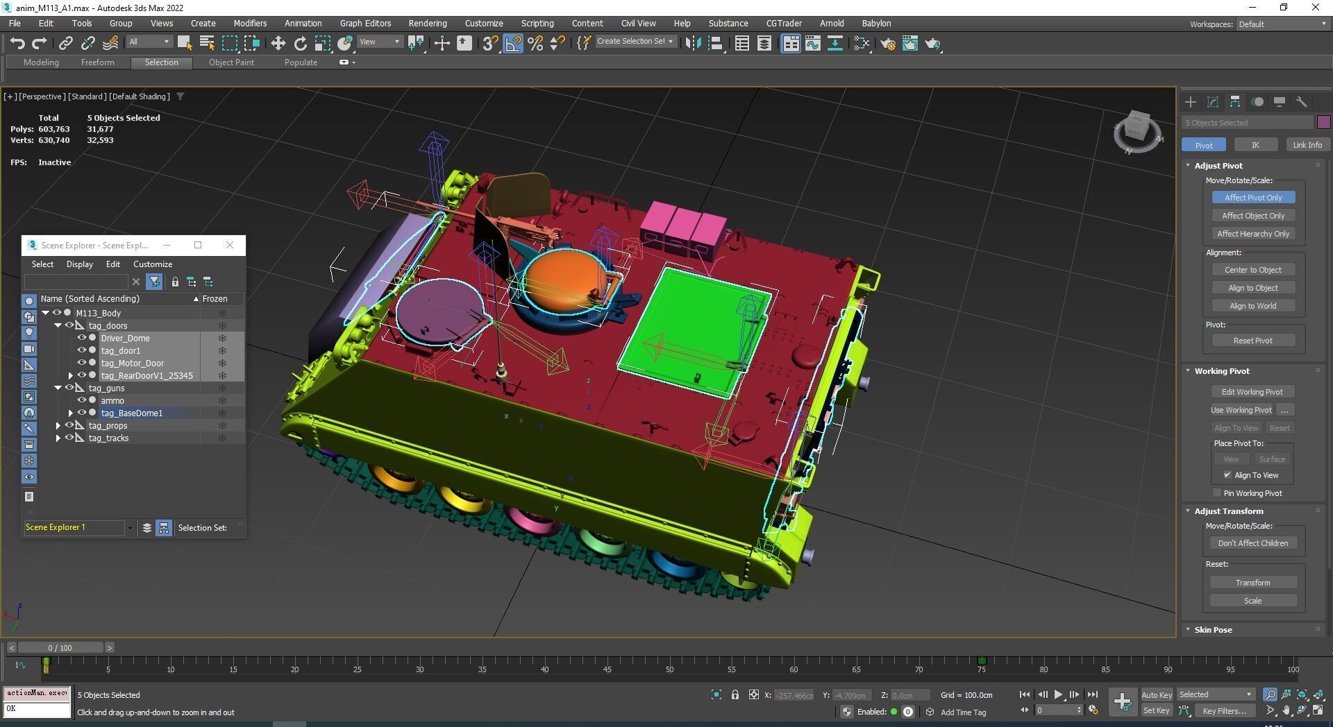 M-113 Armored personnel Carrier A1  3D model_17