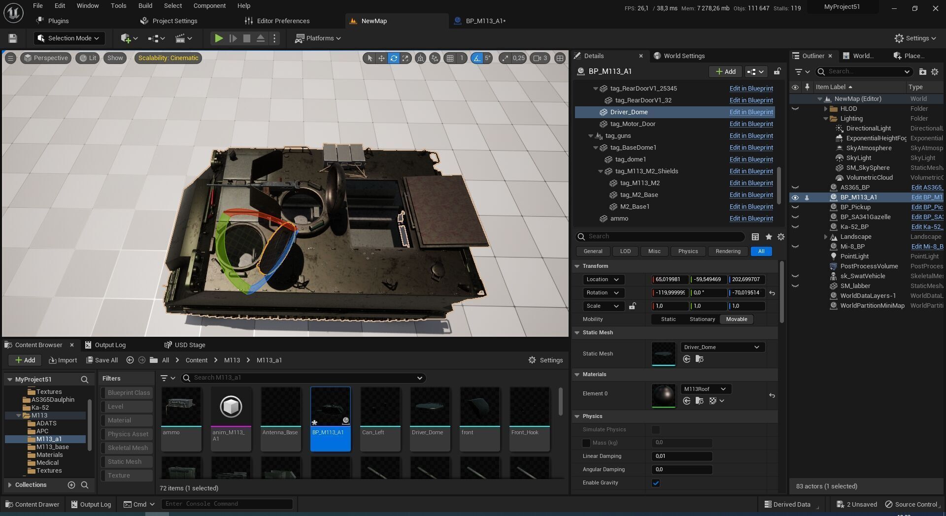 M-113 Armored personnel Carrier A1  3D model_6