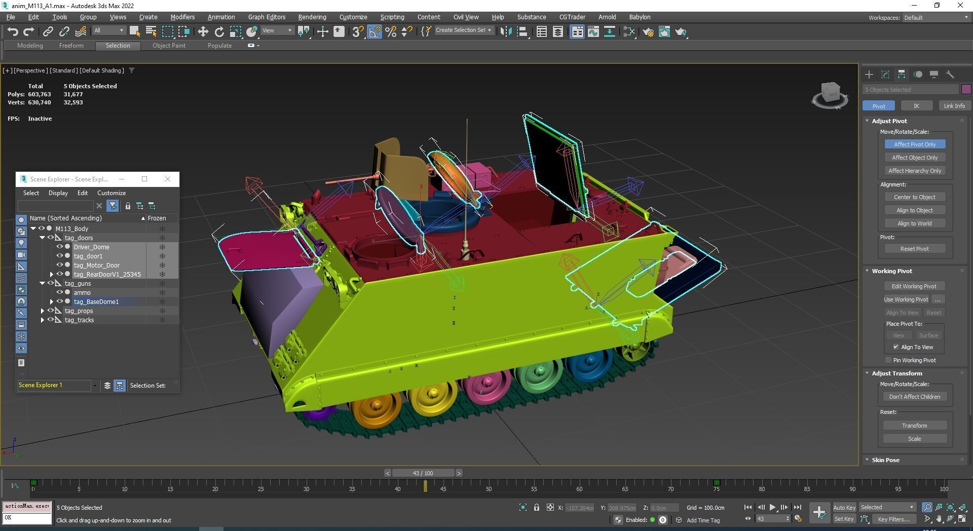 M-113 Armored personnel Carrier A1  3D model_16