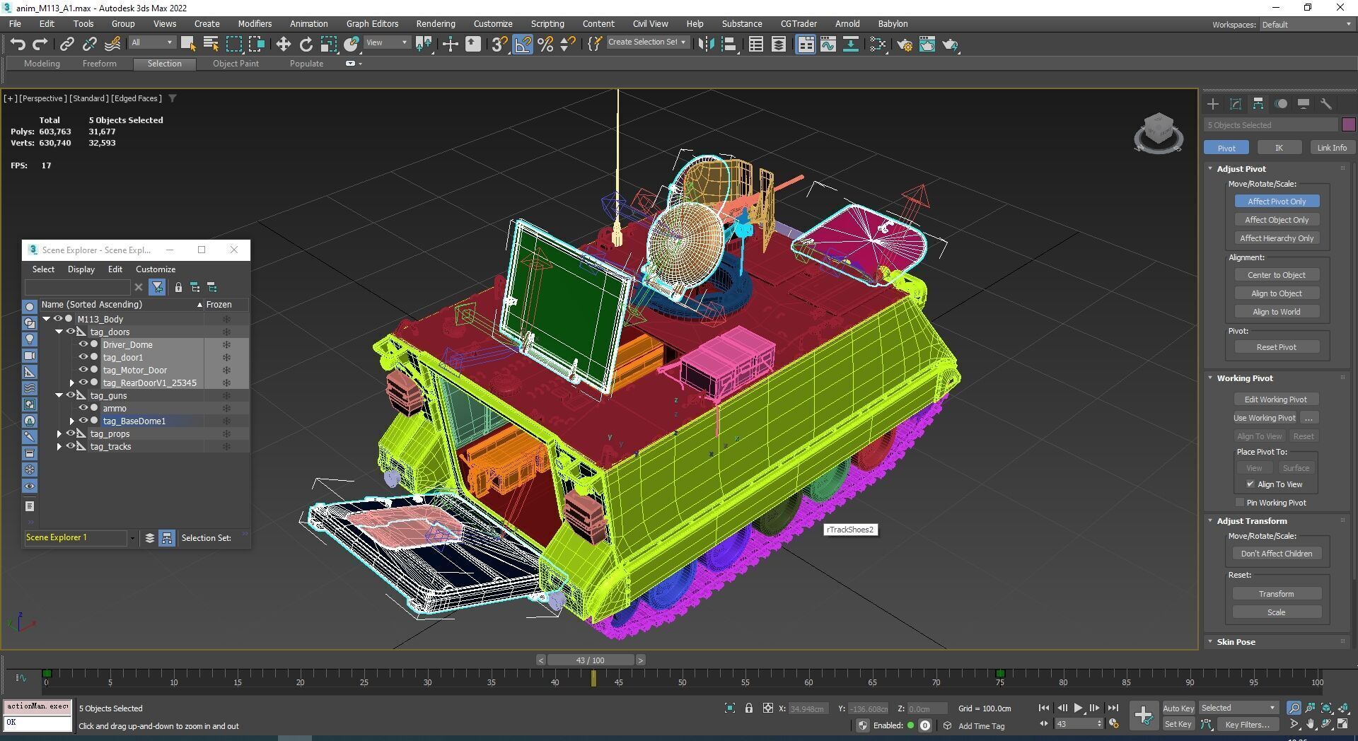 M-113 Armored personnel Carrier A1  3D model_18