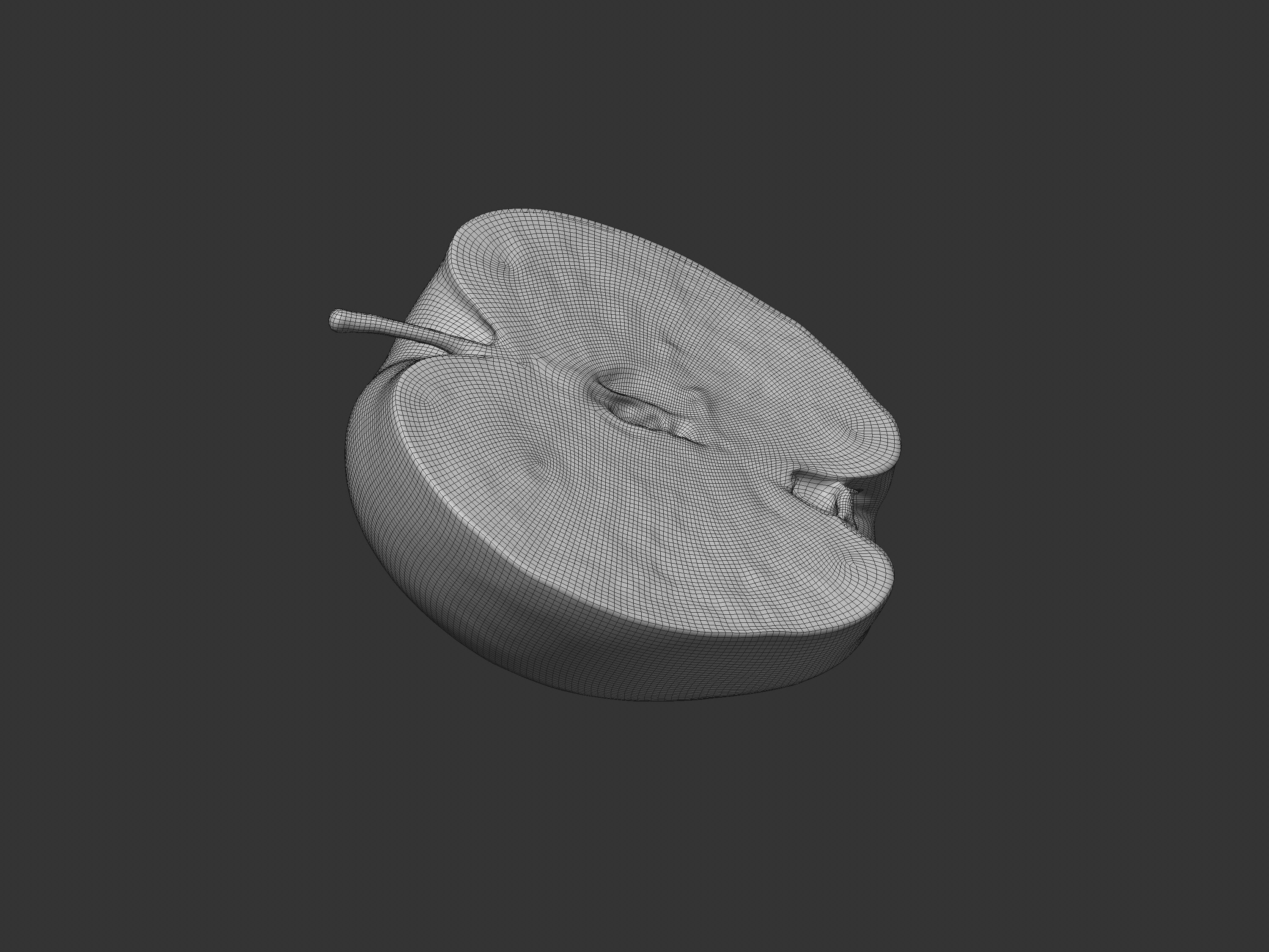 Half Cut Red Apple 3D model_8