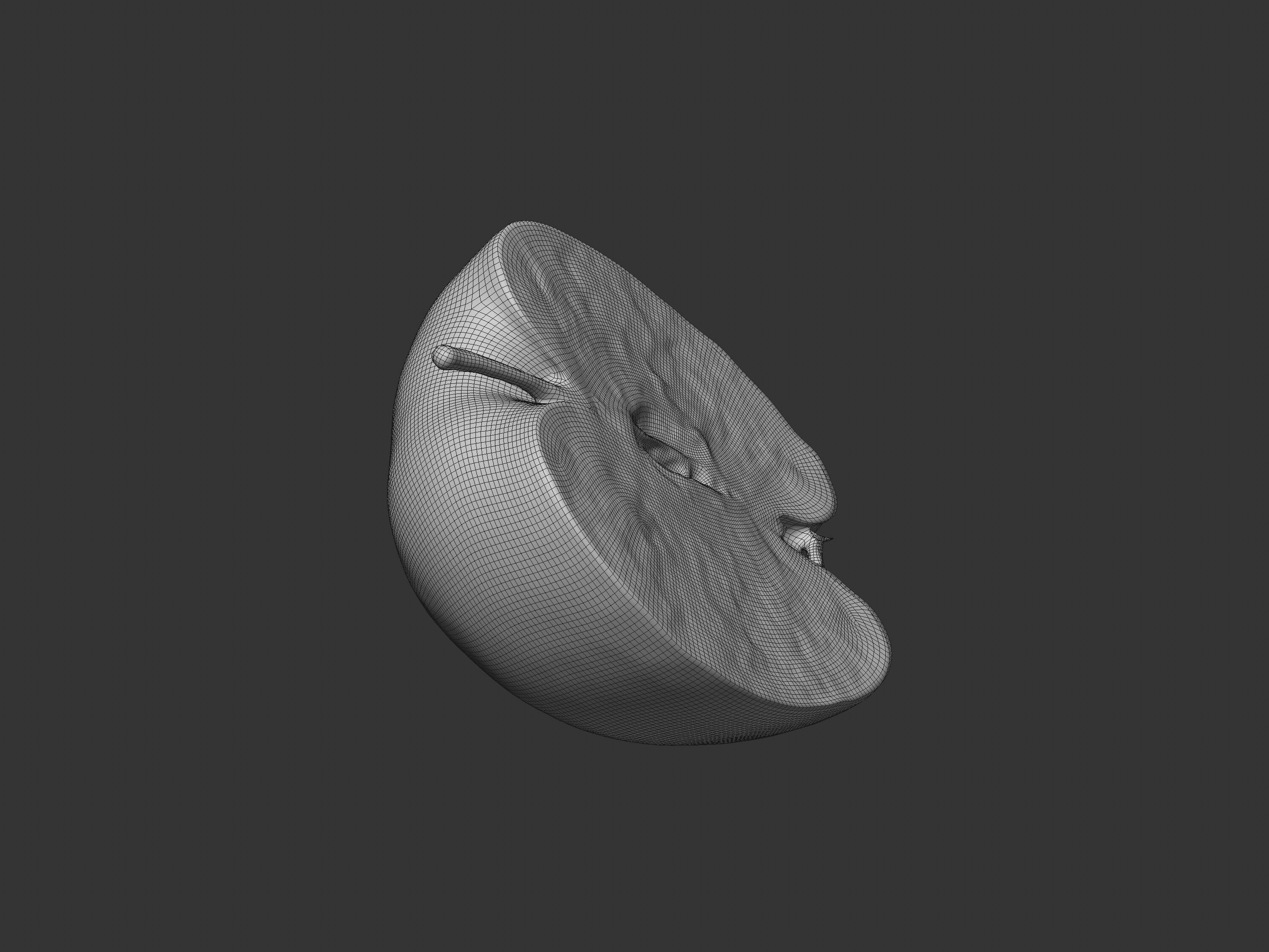 Half Cut Red Apple 3D model_7