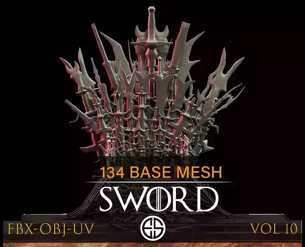 134 Sword Models-Sword-Base Mesh-Cold Weapons-Sword-Vol 10