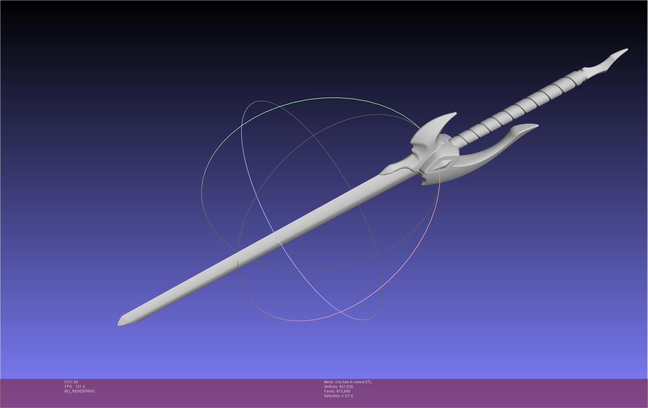 Solo Leveling Cha Hae-In Sword Anime Version 3D print model_25