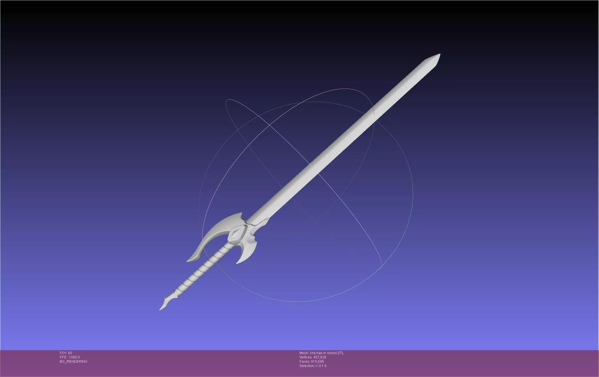 Solo Leveling Cha Hae-In Sword Anime Version 3D print model_0