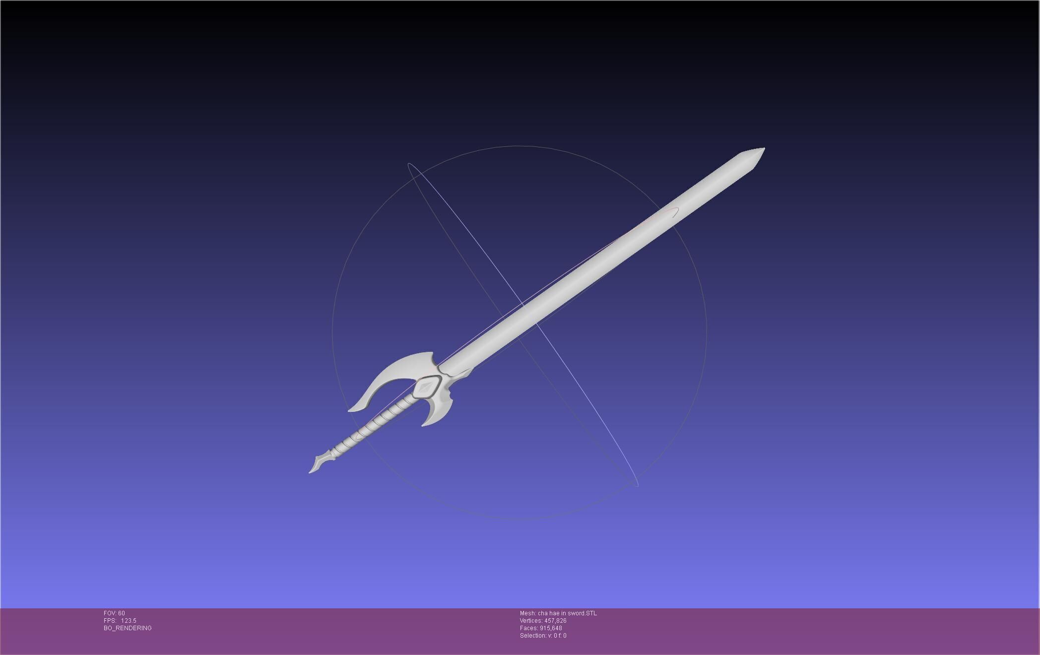 Solo Leveling Cha Hae-In Sword Anime Version 3D print model_1