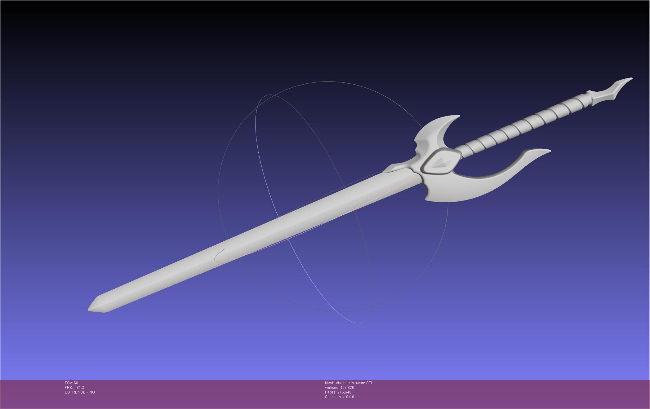 Solo Leveling Cha Hae-In Sword Anime Version 3D print model_41