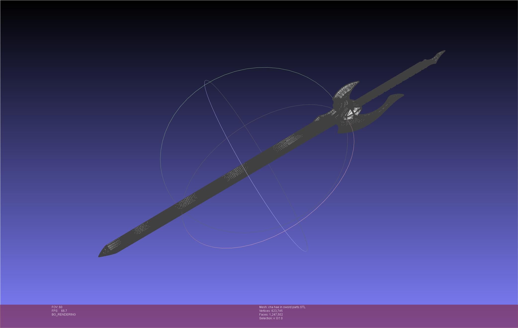 Solo Leveling Cha Hae-In Sword Anime Version 3D print model_43