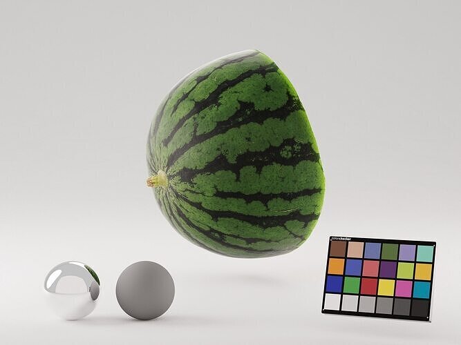 Half Cut Watermelon 3D model 5