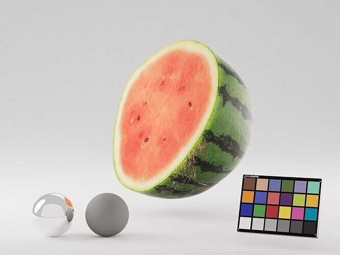 Half Cut Watermelon 3D model 4