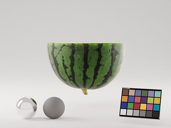 Half Cut Watermelon 3D model 3