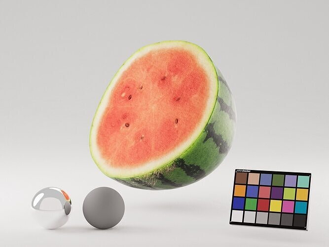 Half Cut Watermelon 3D model 2