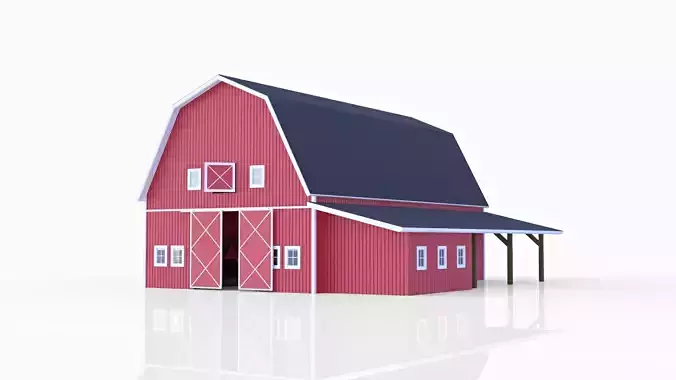 Red American Farm Barn