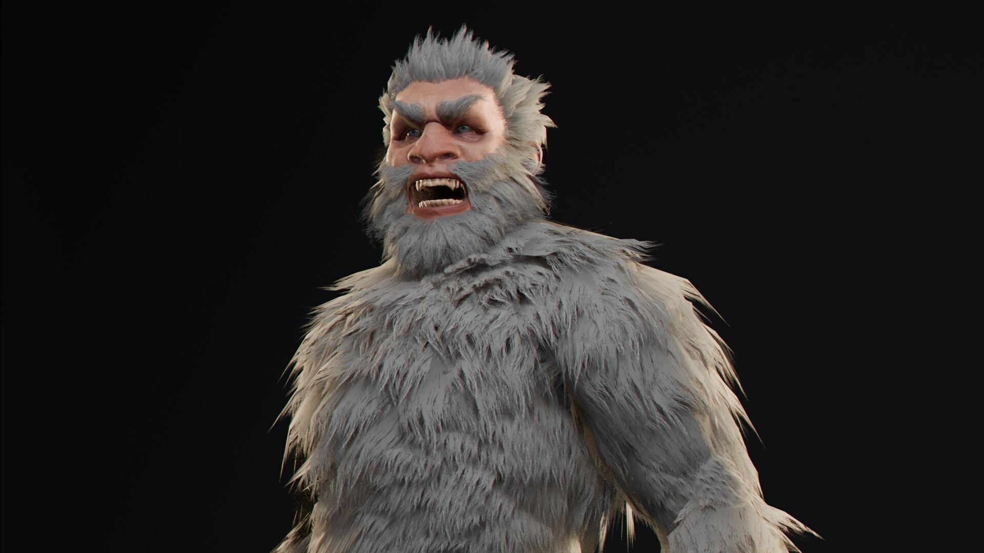 Yeti game charfacter Low-poly 3D model_3