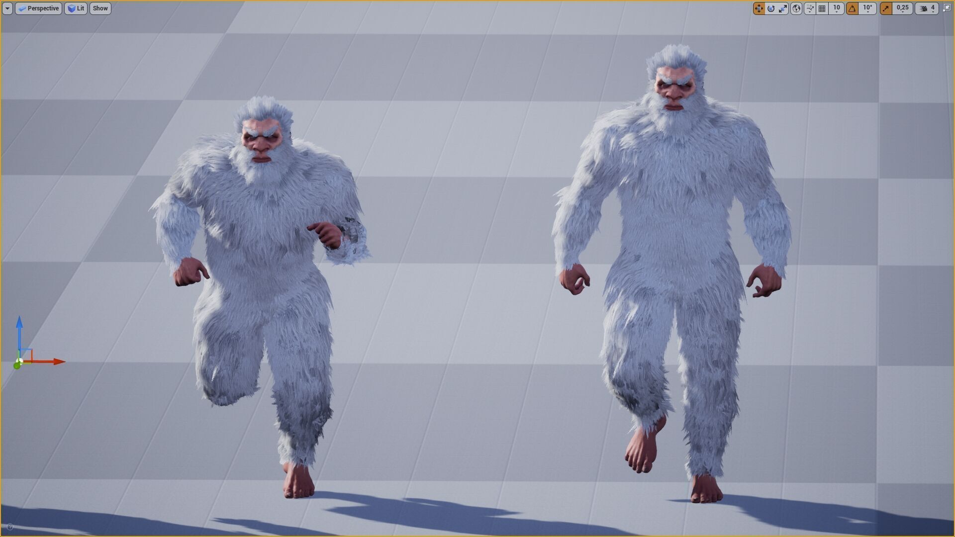Yeti game charfacter Low-poly 3D model_11
