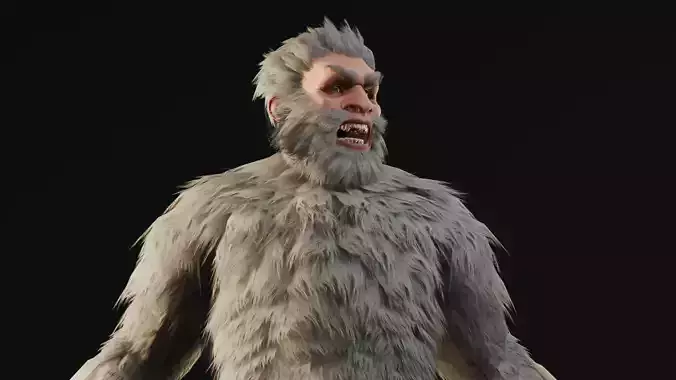 Yeti game charfacter Low-poly 3D model