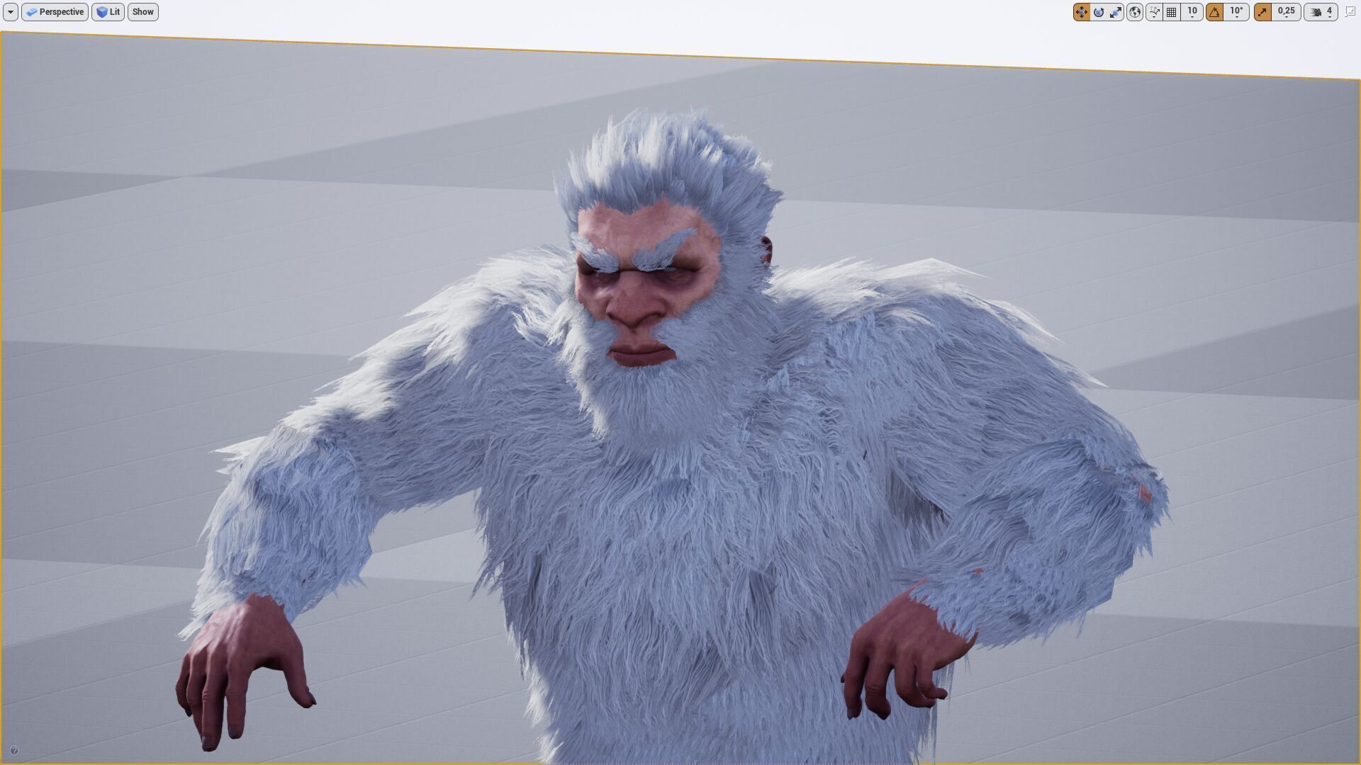 Yeti game charfacter Low-poly 3D model_13