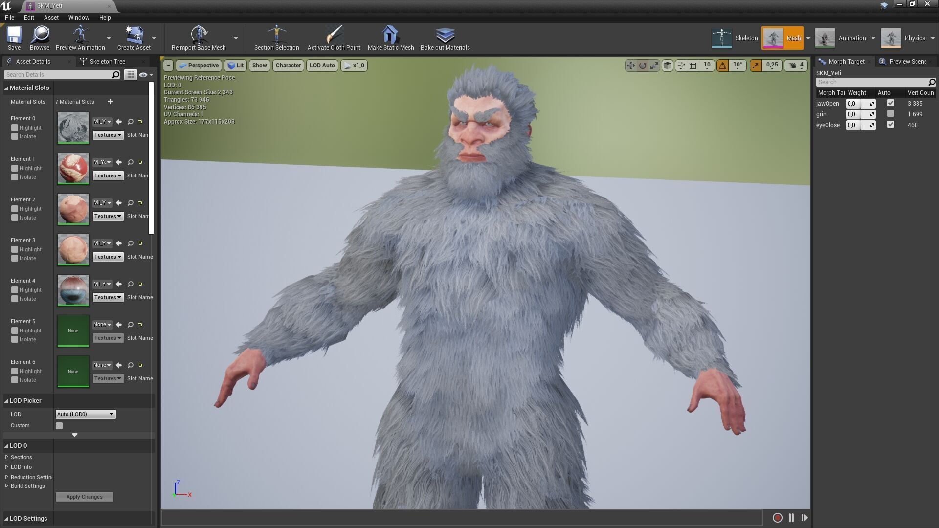 Yeti game charfacter Low-poly 3D model_8