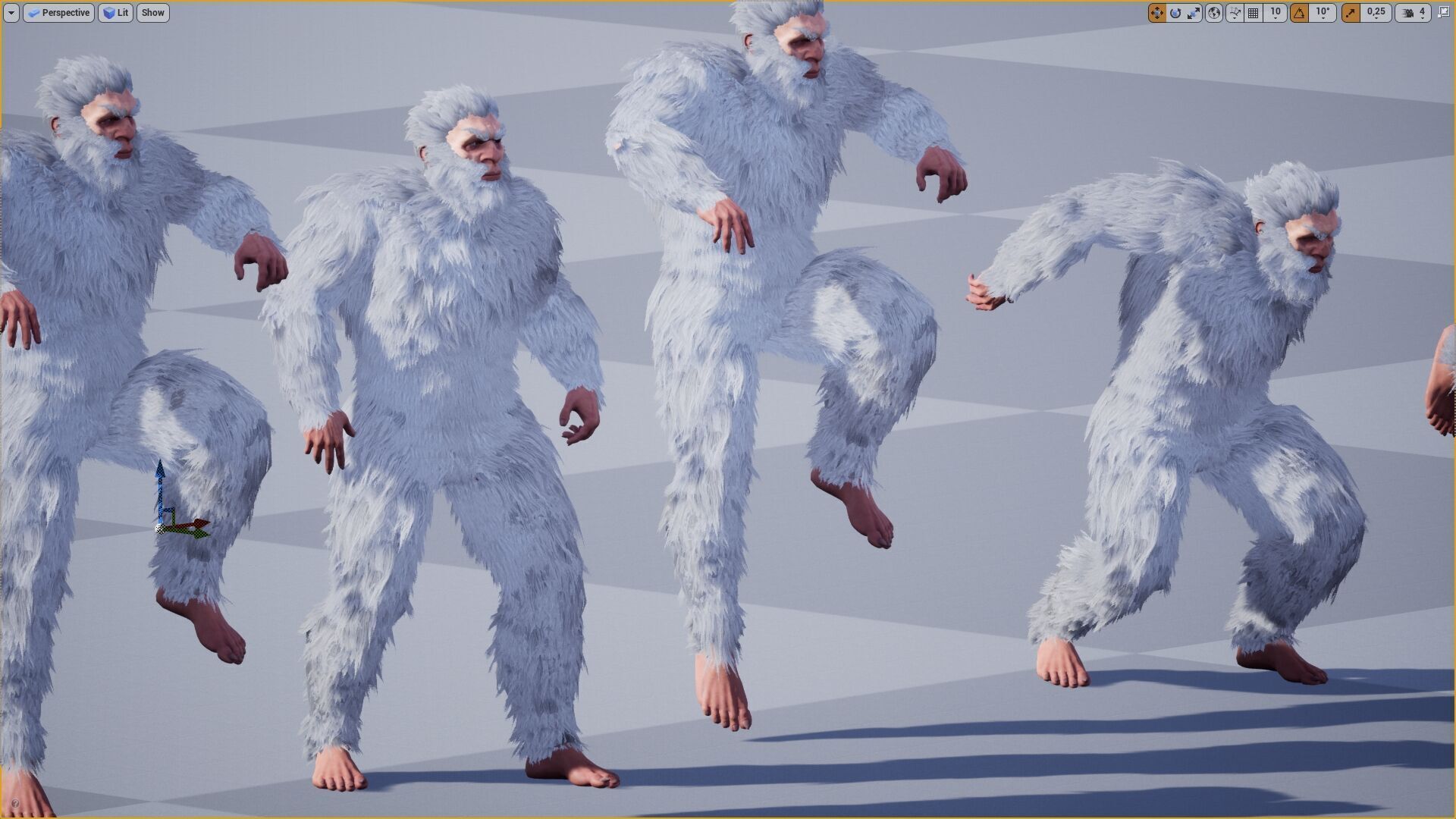 Yeti game charfacter Low-poly 3D model_10