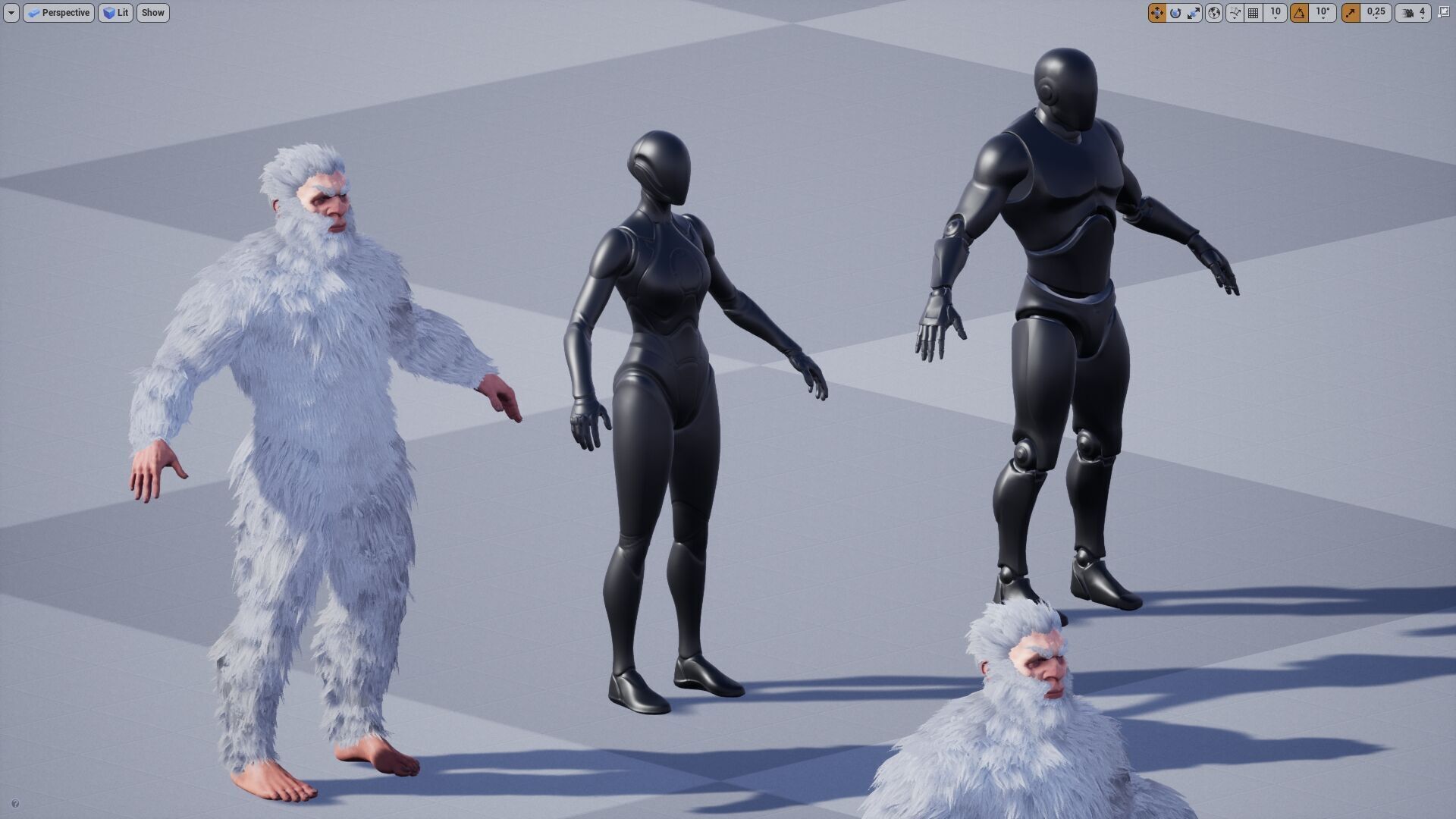 Yeti game charfacter Low-poly 3D model_4