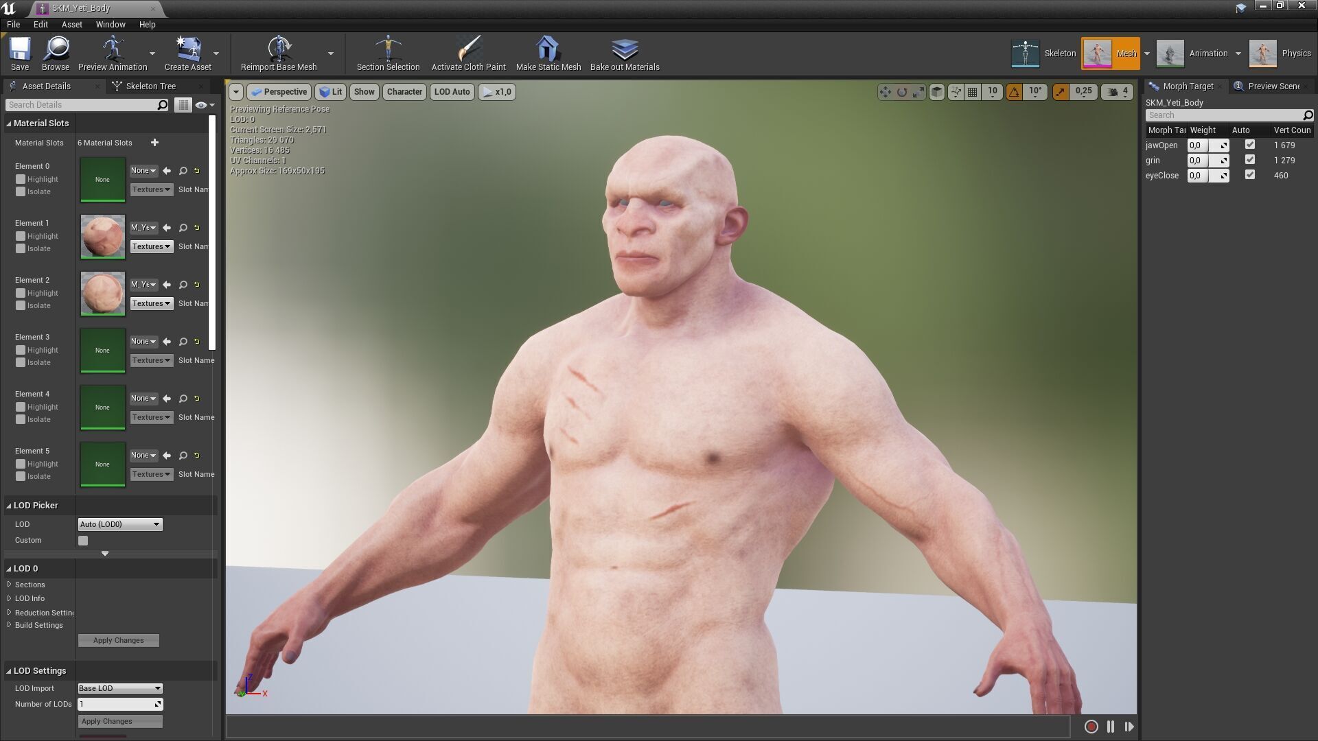 Yeti game charfacter Low-poly 3D model_9