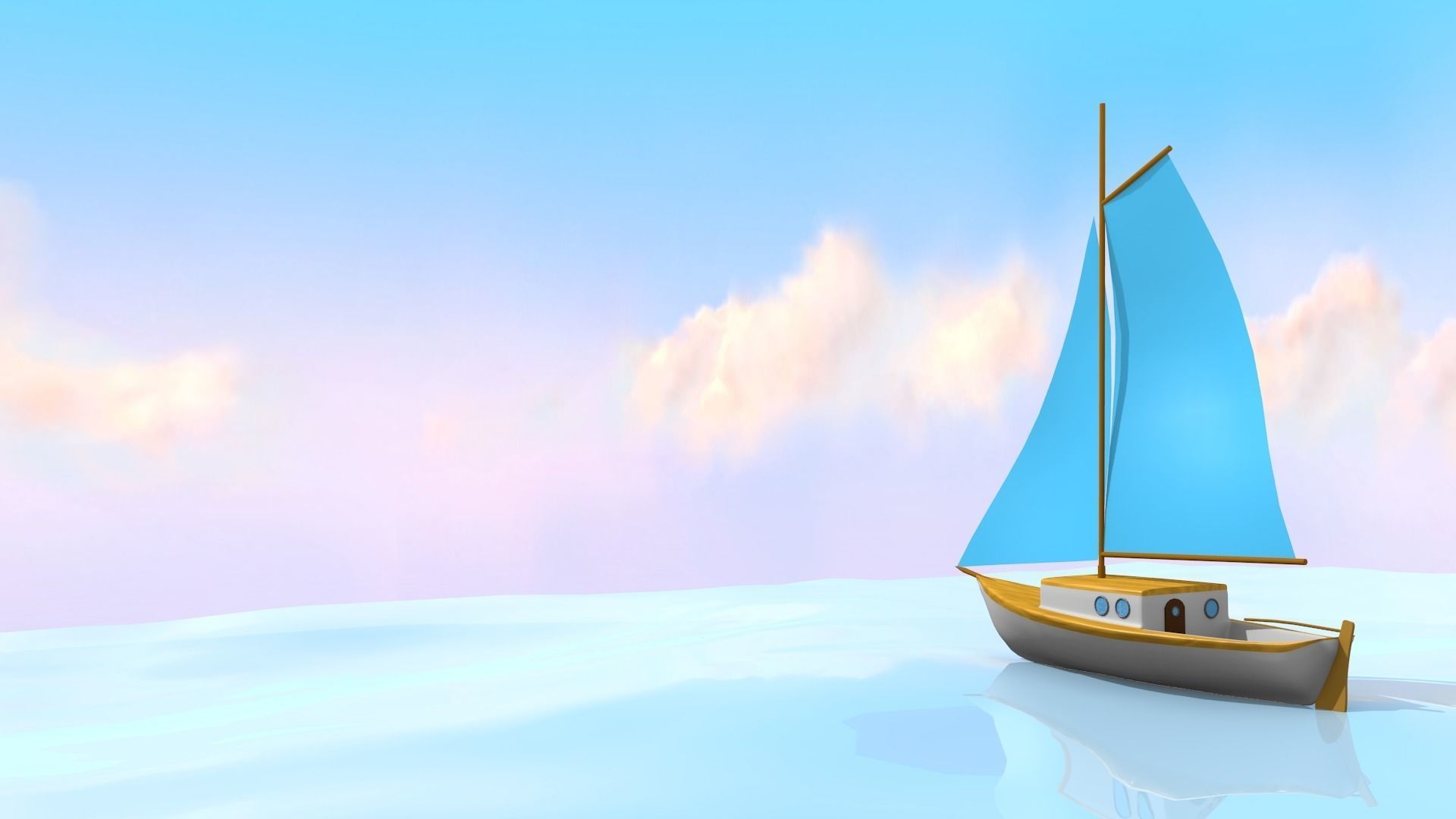 Wooden Boat Free 3D model_0