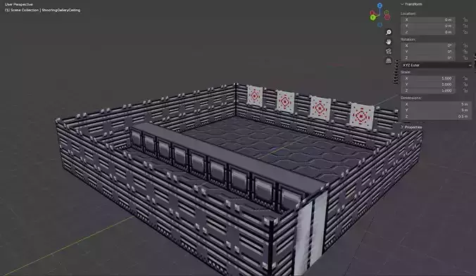 Voxel-Style Paper Target Free low-poly 3D model