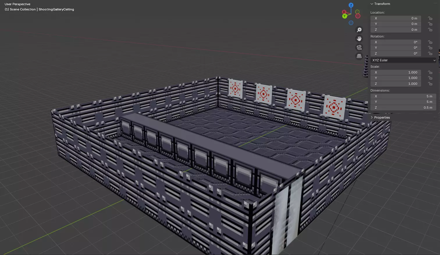 Voxel-Style Paper Target Free low-poly 3D model