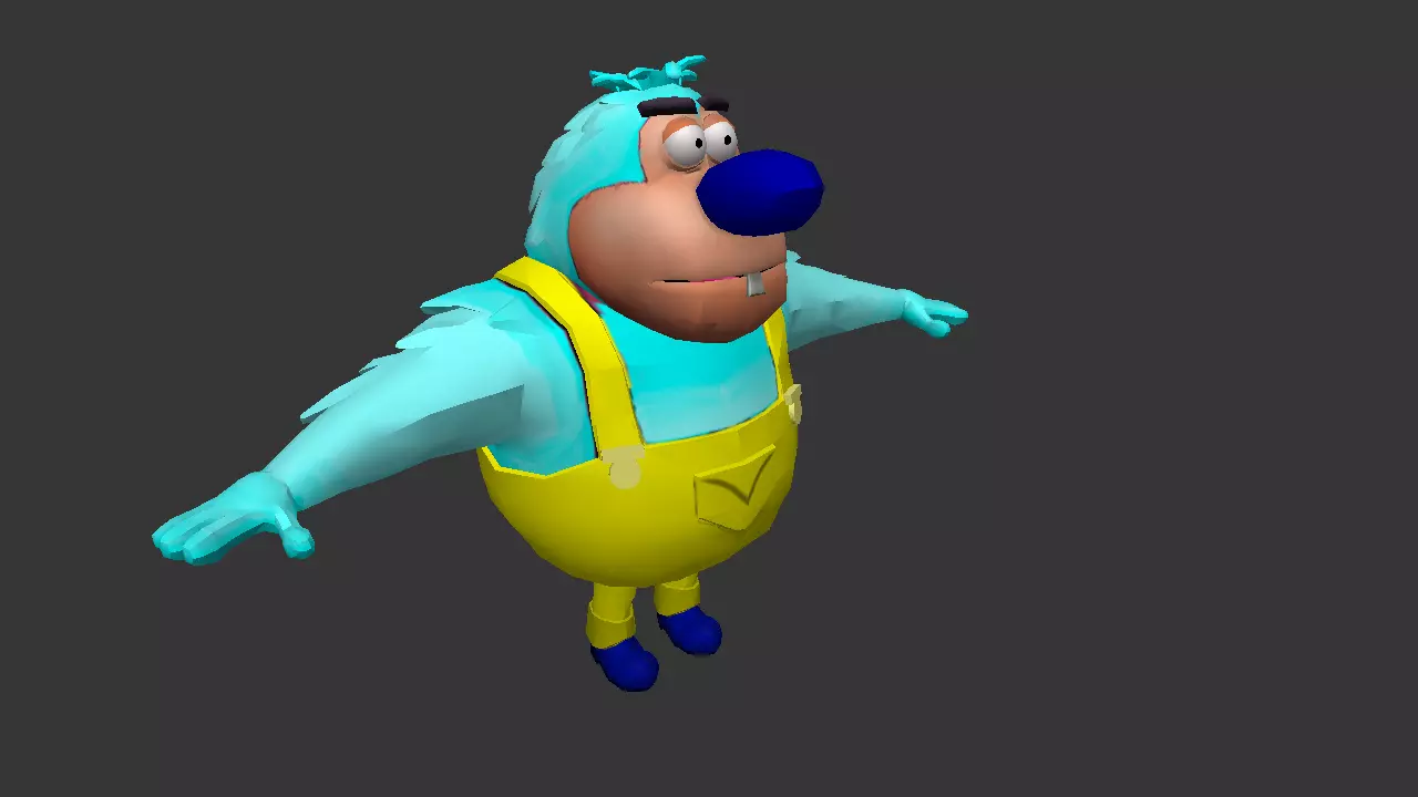 Cartoon Blue Monster Free 3D model