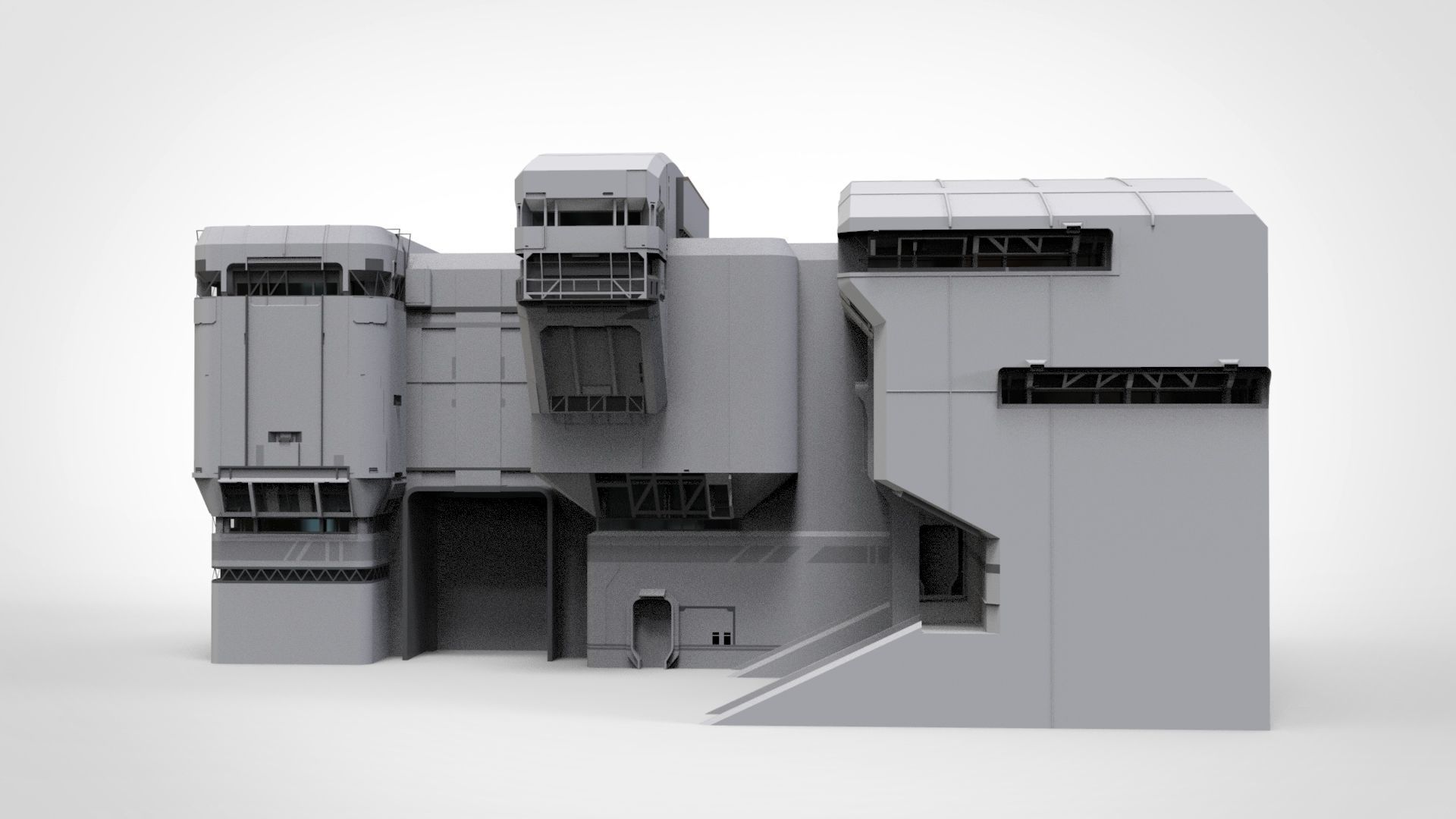 halo sci-fi architecture 3D model_5