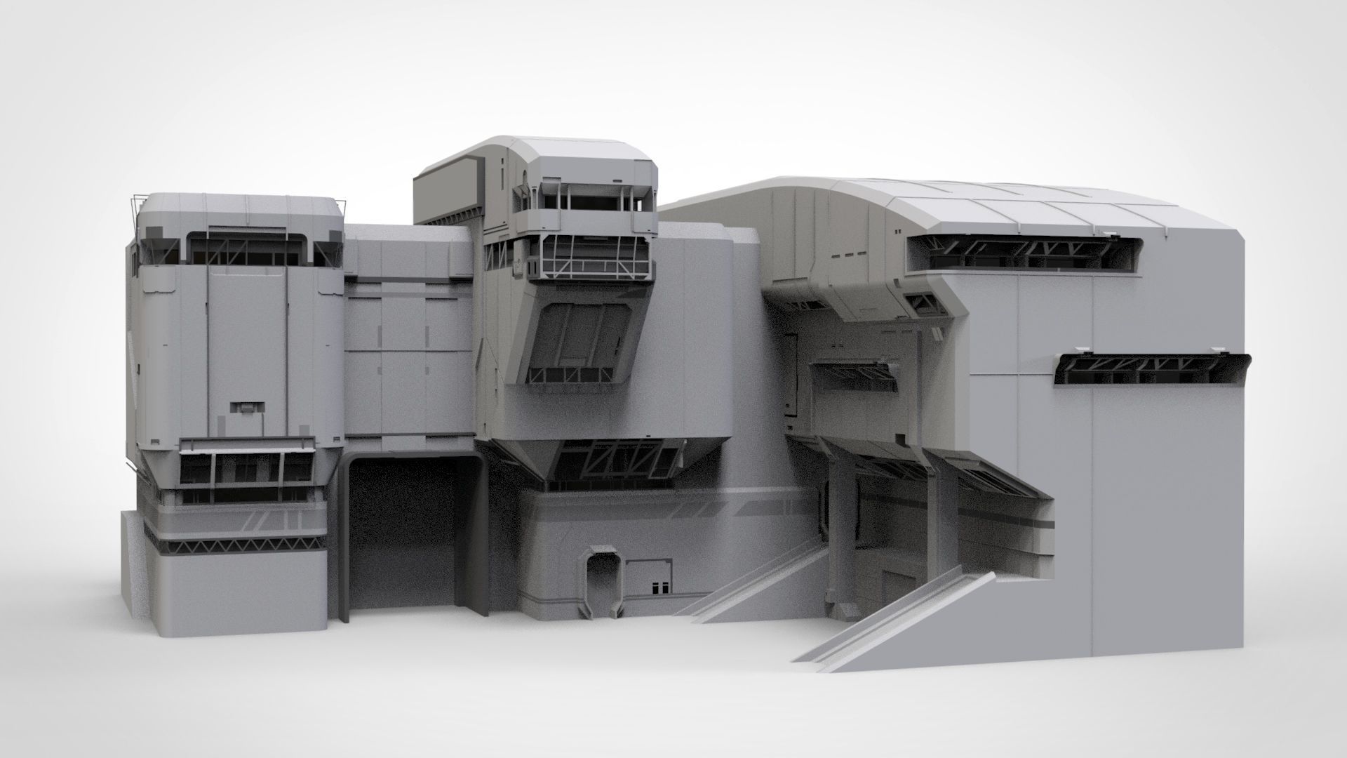 halo sci-fi architecture 3D model_4