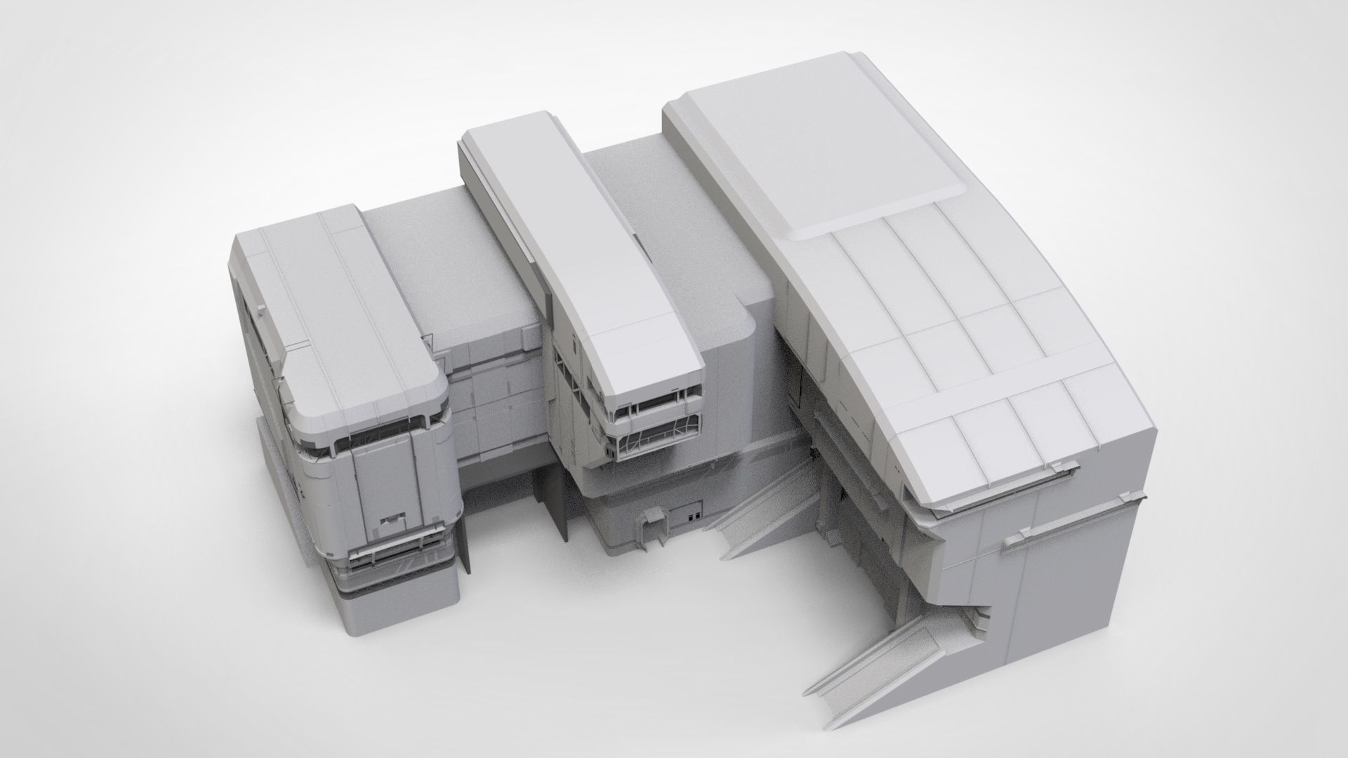 halo sci-fi architecture 3D model_7