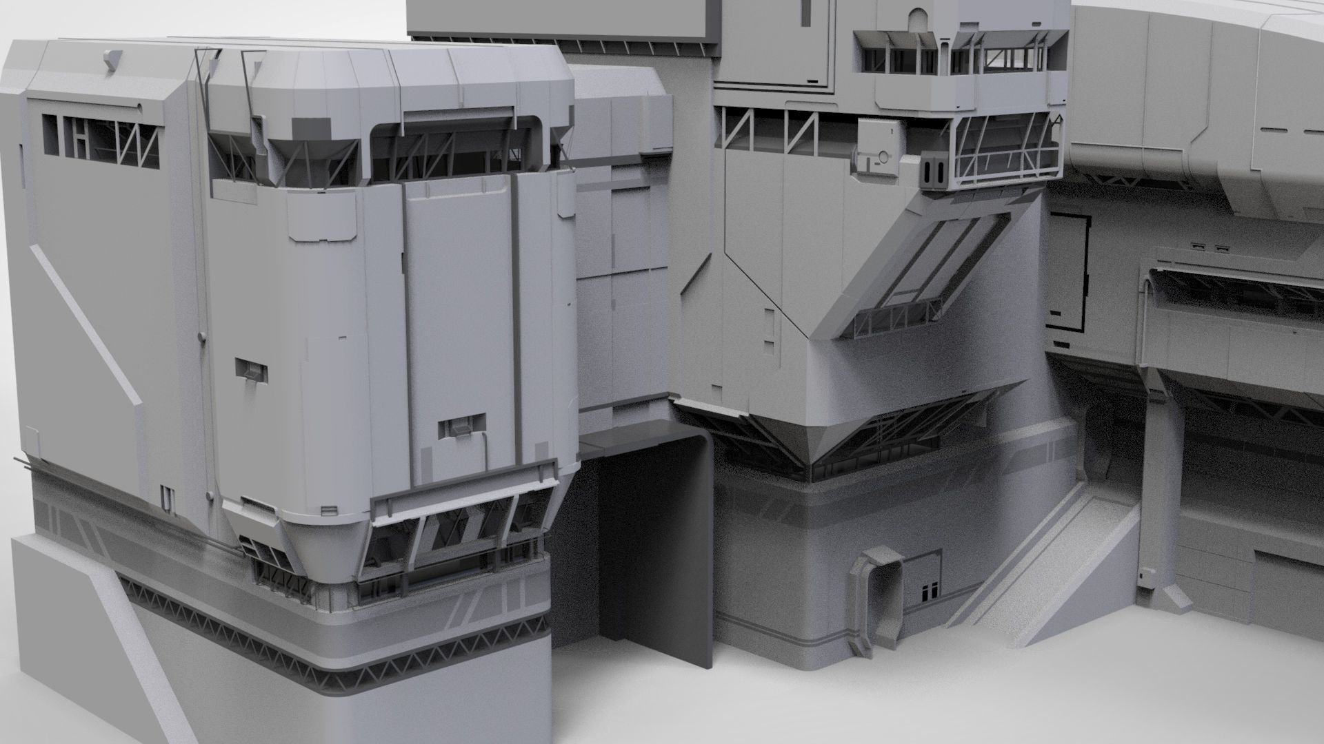 halo sci-fi architecture 3D model_9