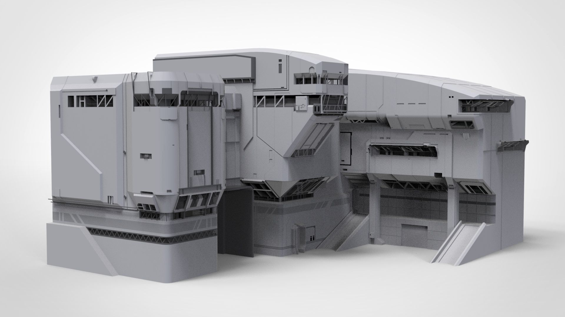 halo sci-fi architecture 3D model_3