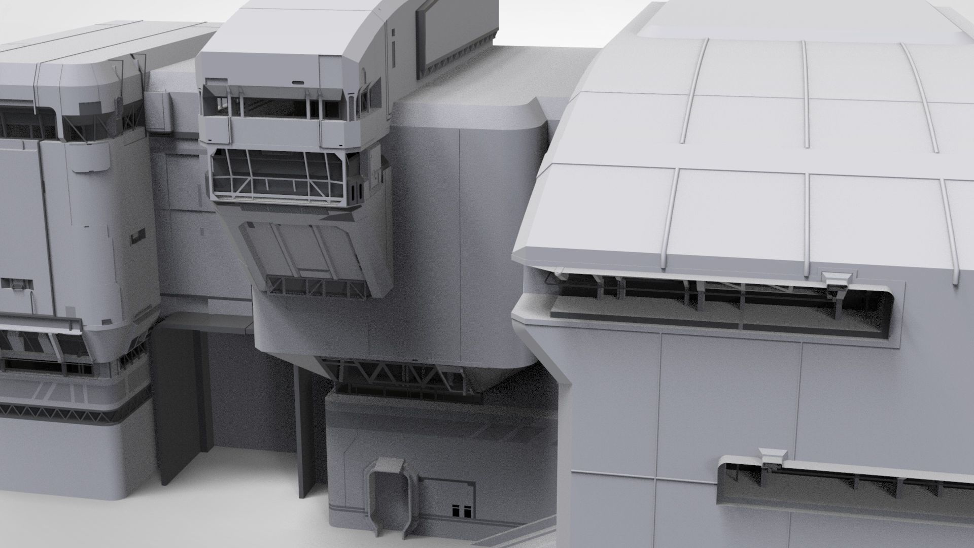 halo sci-fi architecture 3D model_11