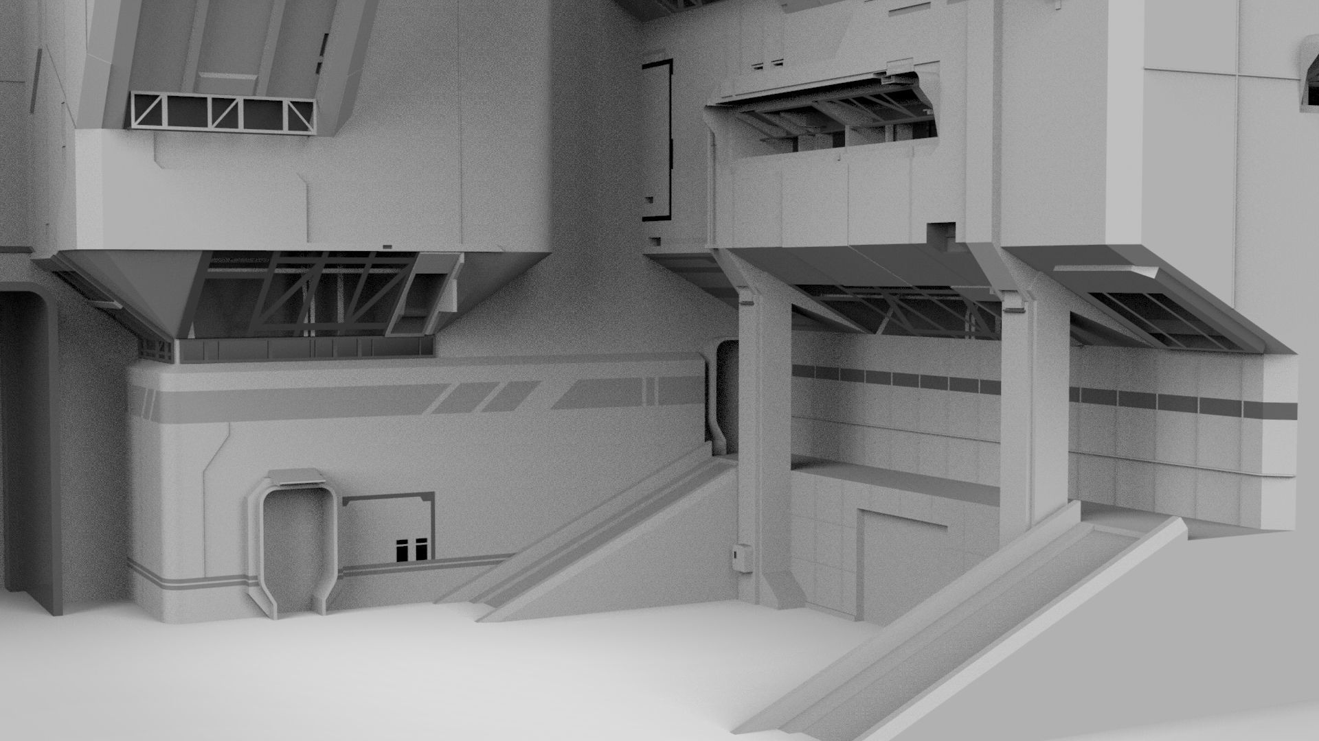 halo sci-fi architecture 3D model_12