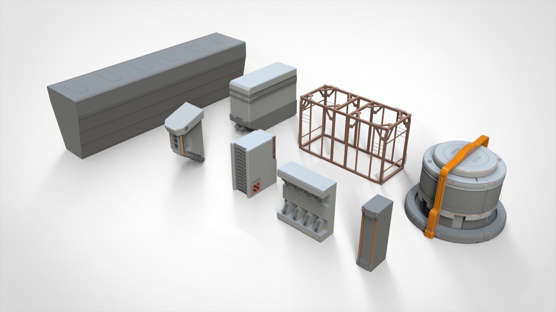 Sci-Fi architecture Elements collection 24 3D model_11