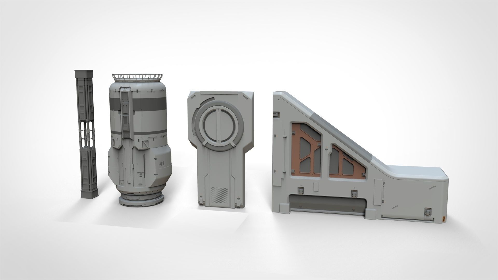 Sci-Fi architecture Elements collection 24 3D model_3