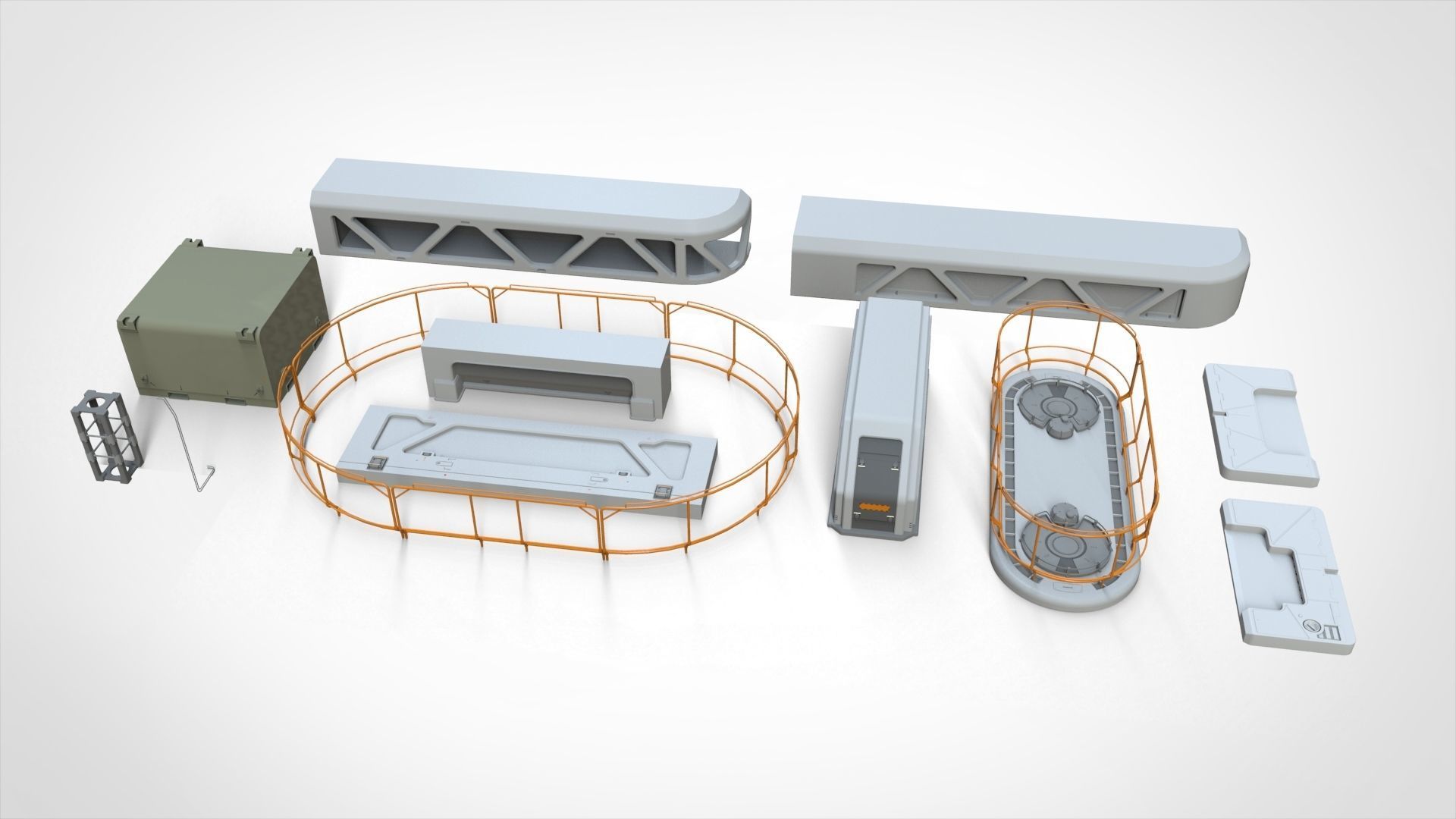 Sci-Fi architecture Elements collection 24 3D model_7