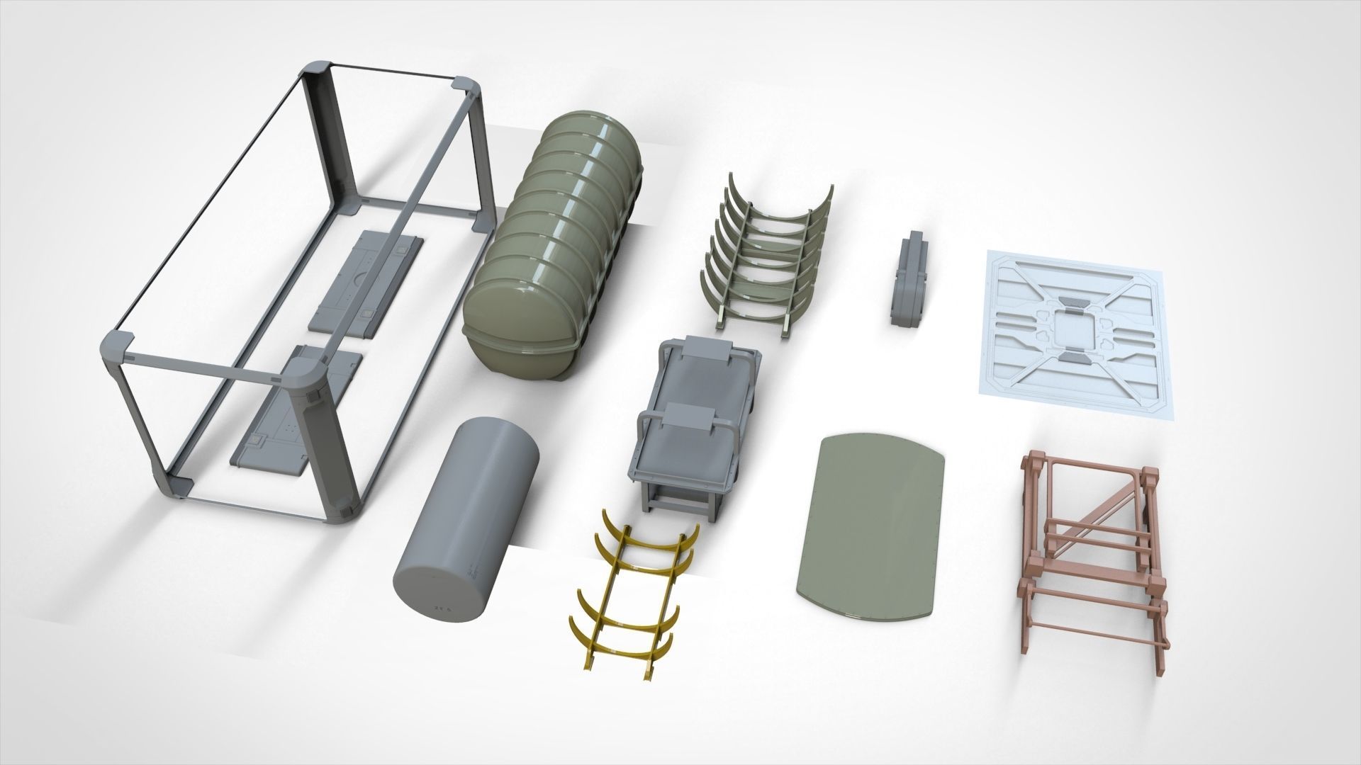 Sci-Fi architecture Elements collection 24 3D model_8