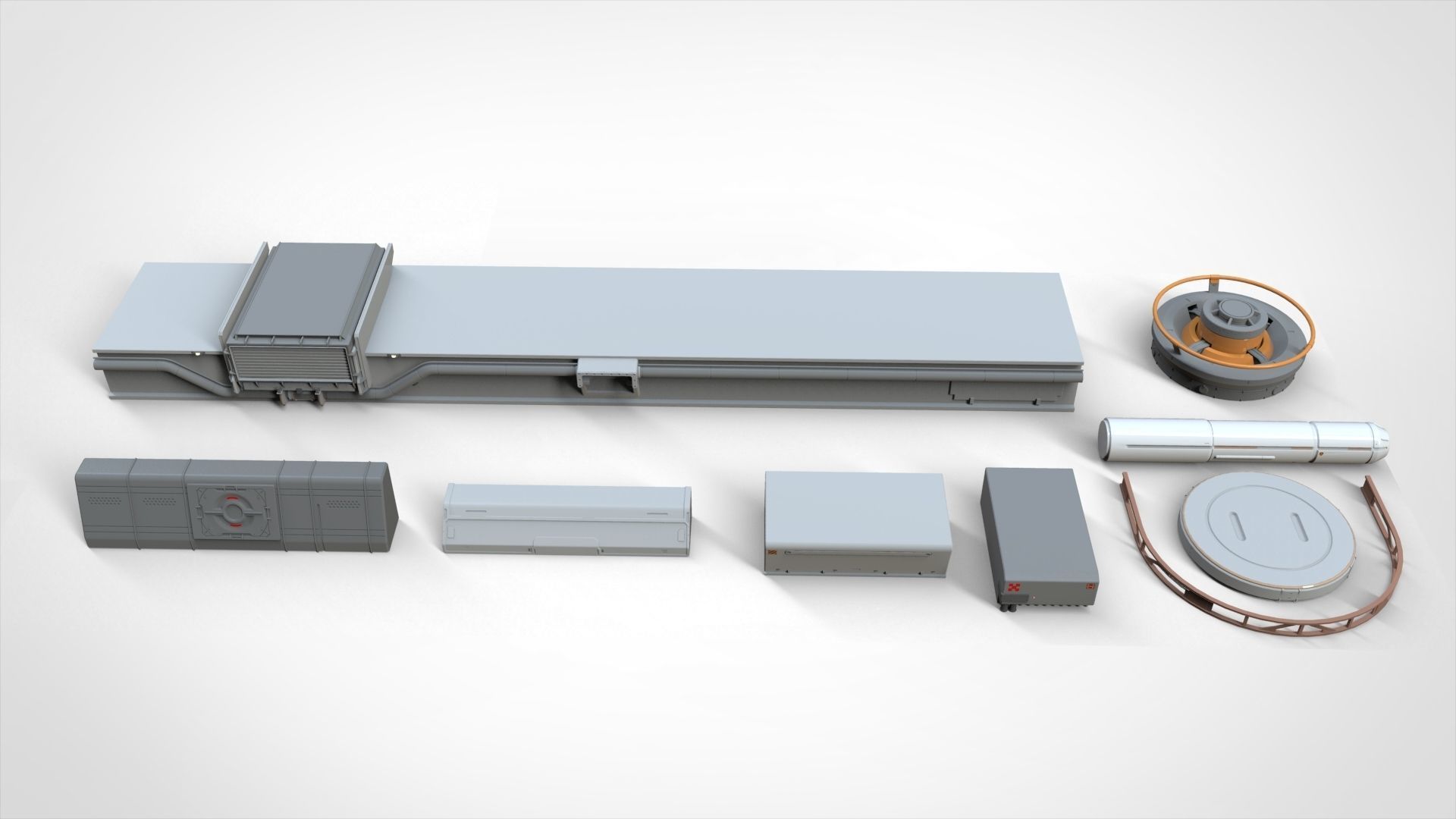 Sci-Fi architecture Elements collection 24 3D model_12