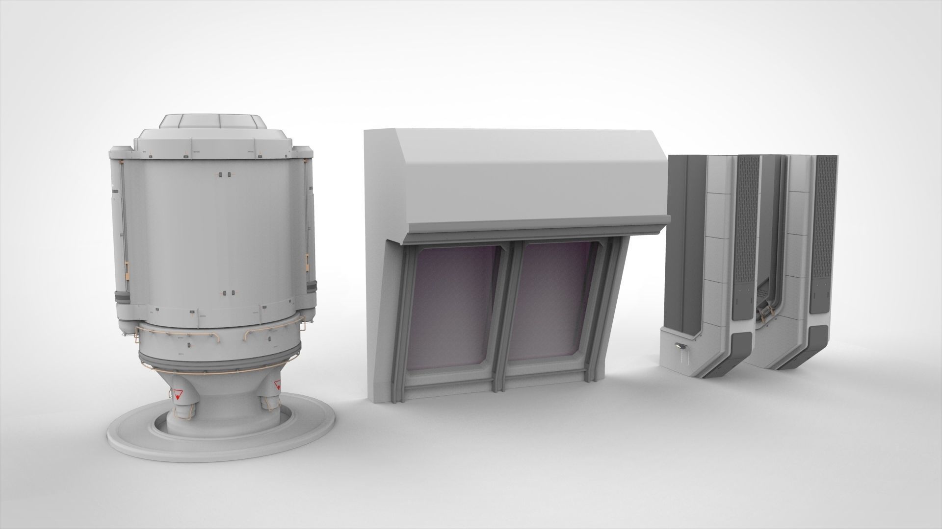 Sci-Fi architecture Elements collection 24 3D model_2