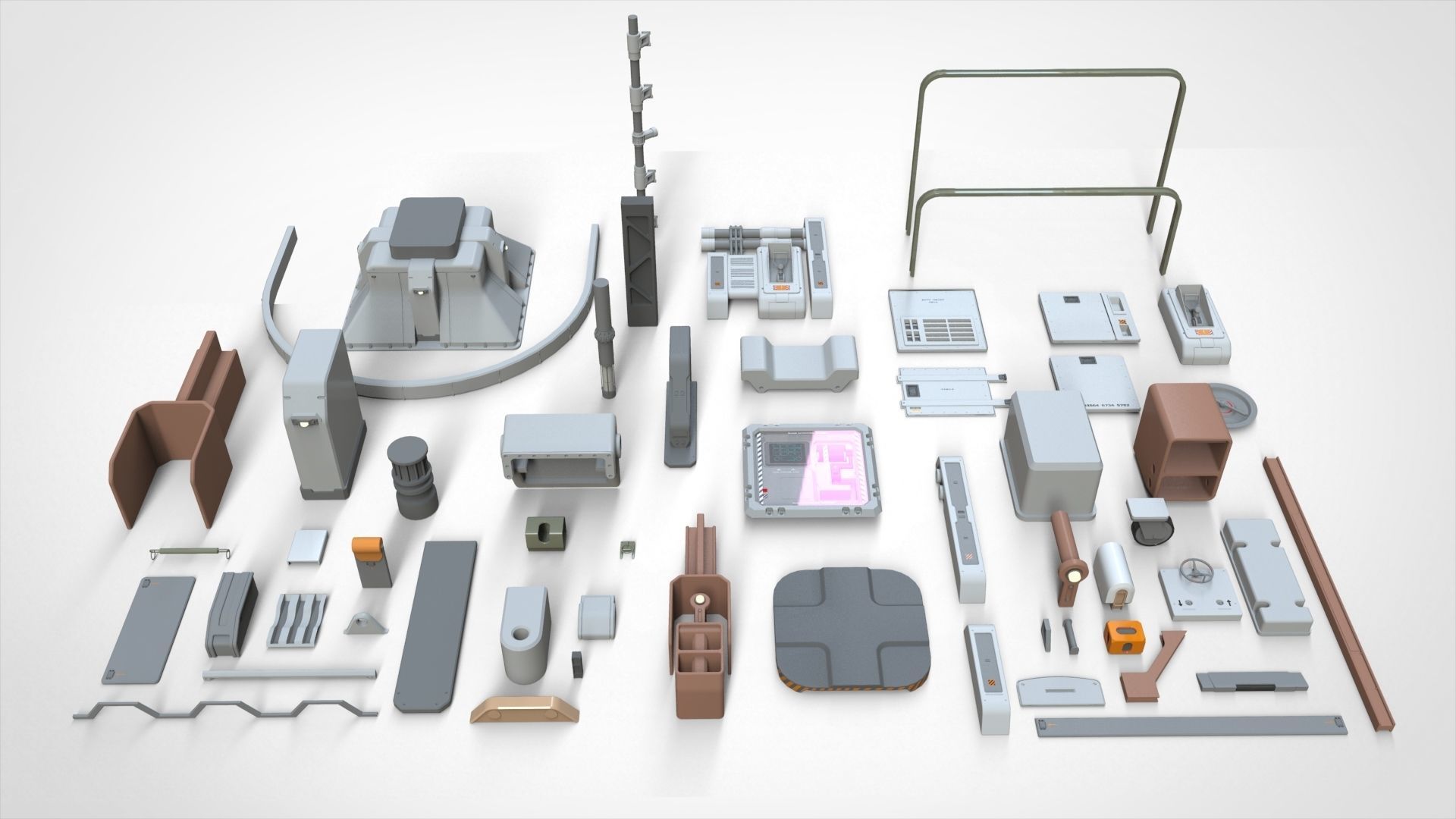 Sci-Fi architecture Elements collection 24 3D model_15