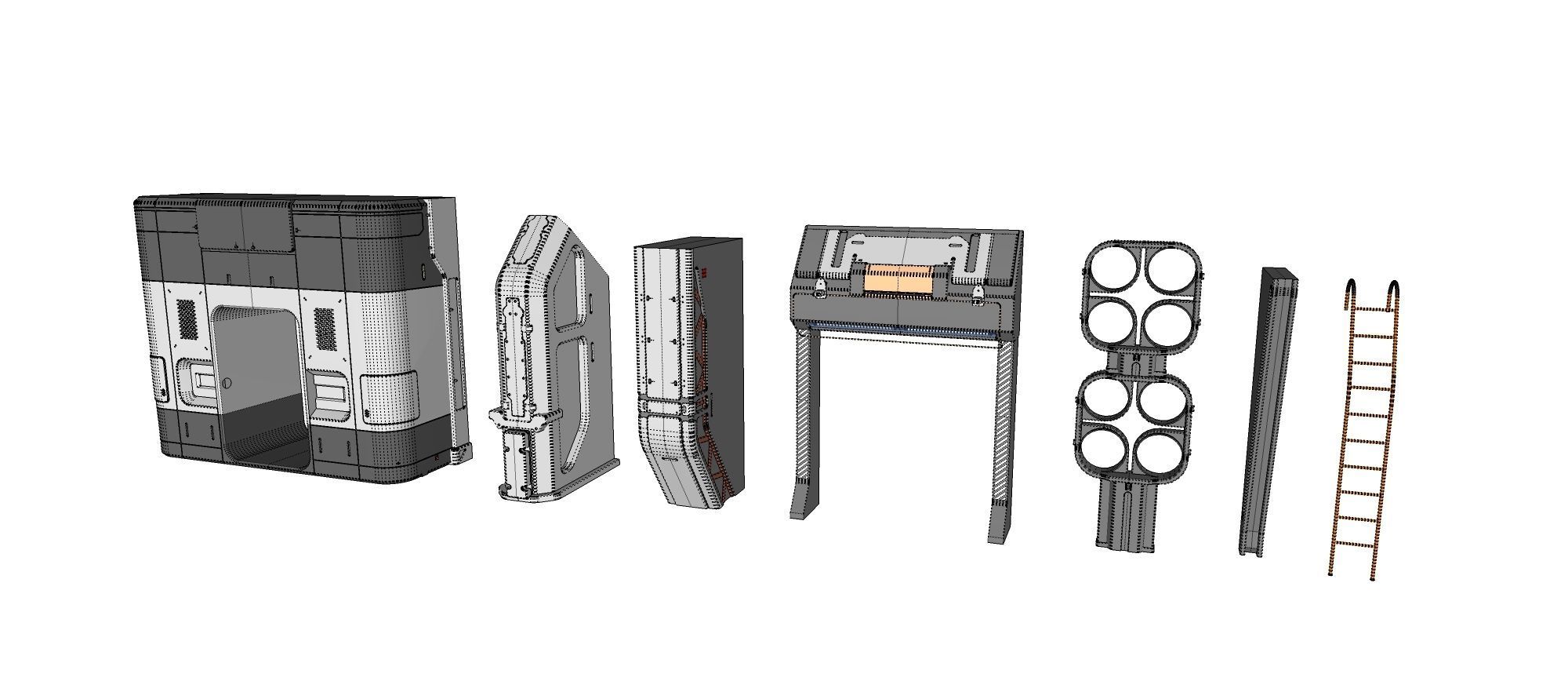 Sci-Fi architecture Elements collection 24 3D model_20