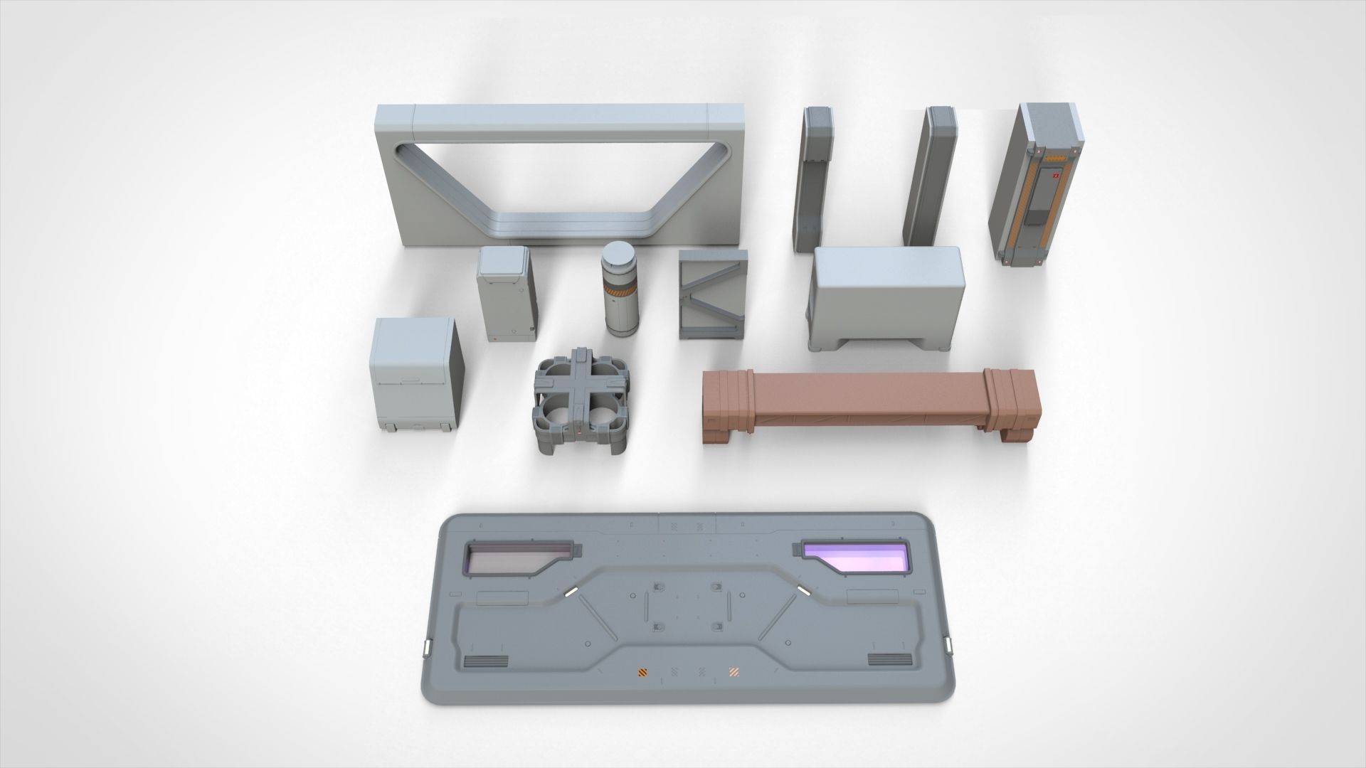 Sci-Fi architecture Elements collection 24 3D model_13