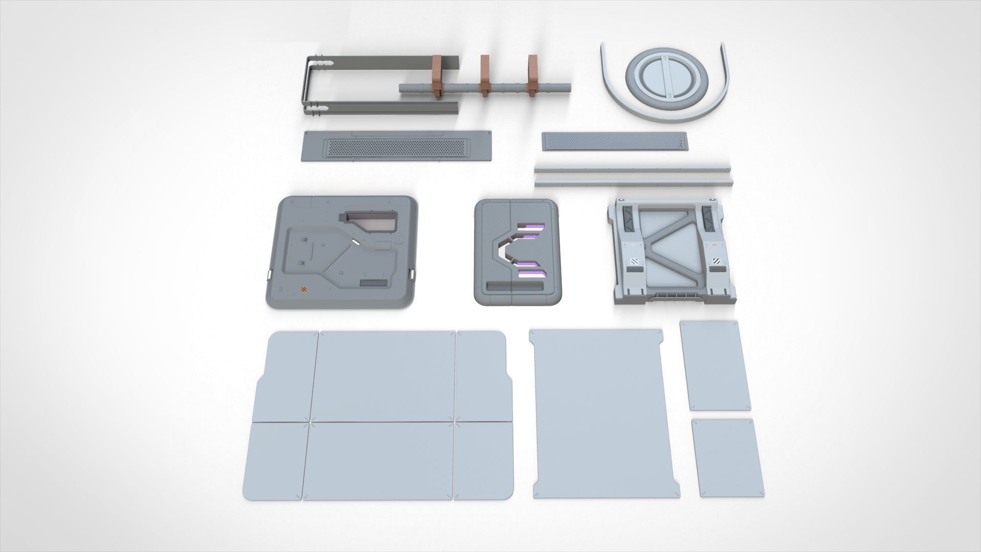 Sci-Fi architecture Elements collection 24 3D model_14